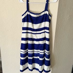 Ann Taylor Loft Blue and White Striped Summer Dress